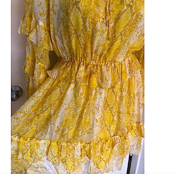 Diane von Furstenberg Haven Snake Print Silk Ruffle Dress - Picture 9 of 10